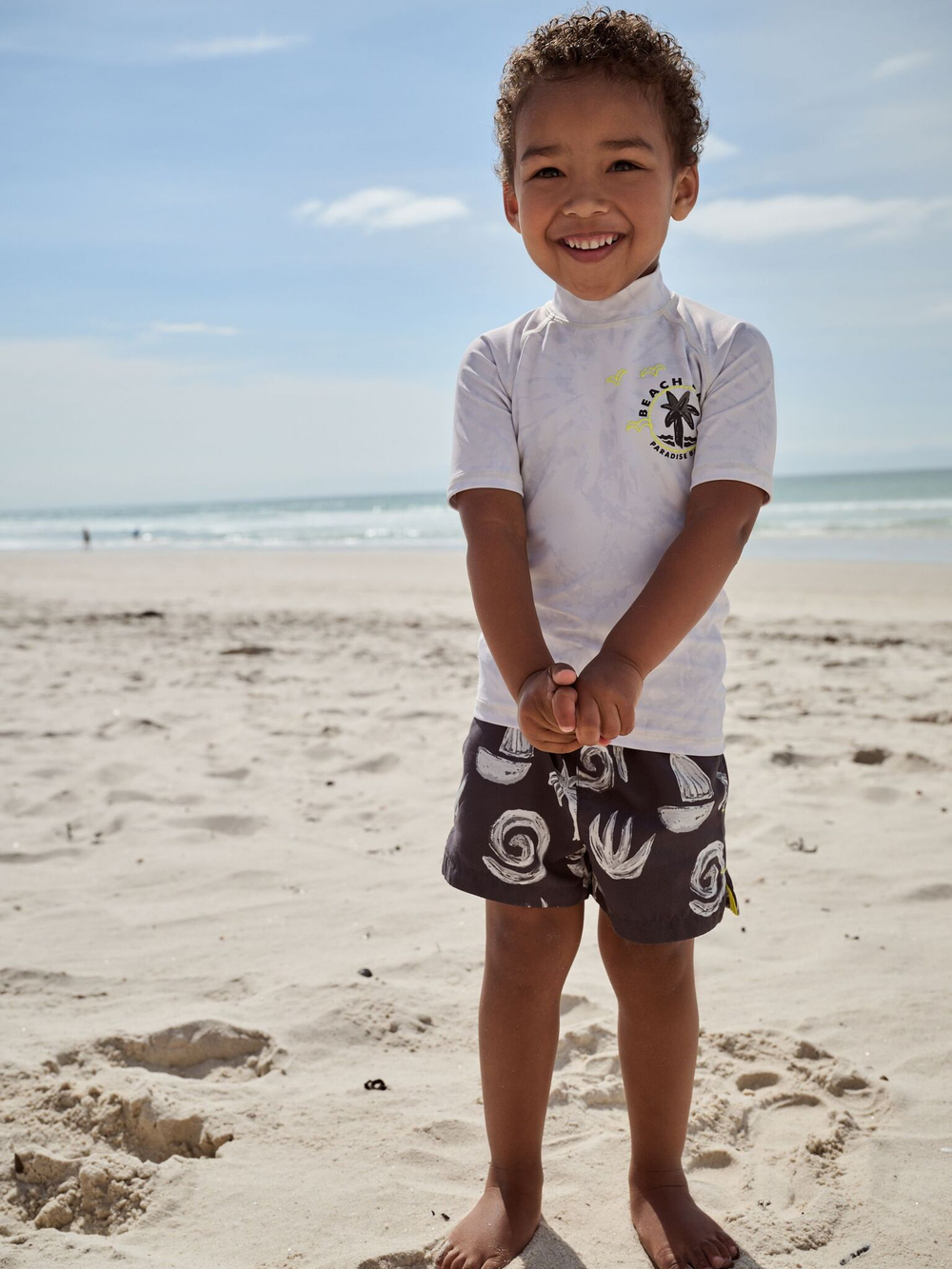 Костюм плавательный раздельный для мальчика Next E91-834, Черный, Белый