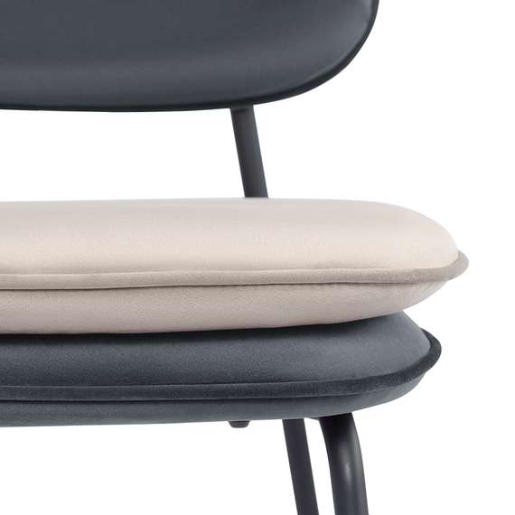 Стул полубарный pea, велюр, темно-серый/бежевый