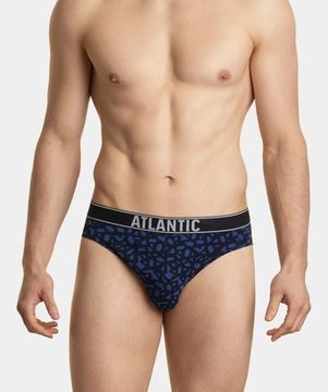 Мужские трусы (3шт) слипы спорт Atlantic 3MP-151, голубые + темно-синие