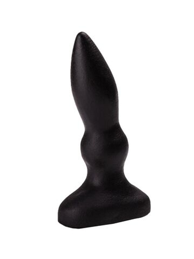 Чёрная анальная пробочка с каплевидным кончиком - 10 см. (Цвет: черный)
