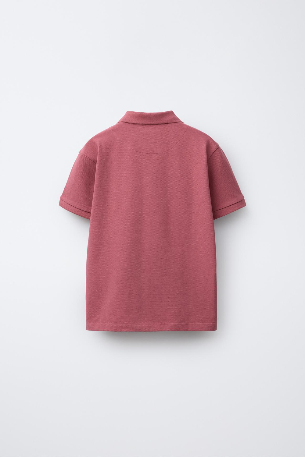 ZARA БАЗОВОЕ ОДНОТОННОЕ ПОЛО, КЛУБНИЧНЫЙ