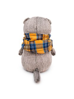 Мягкая игрушка Басик и шарф в клеточку 25 см