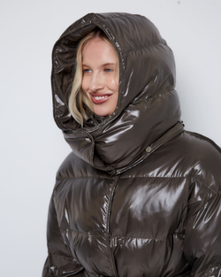 Пуховик со съемным капюшоном из нейлона Монклер хаки