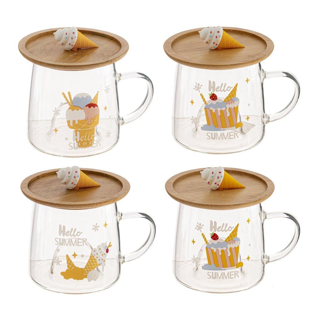 GAEM Кружка с крышкой 320 мл, L7 W7 H8 см, 4в.