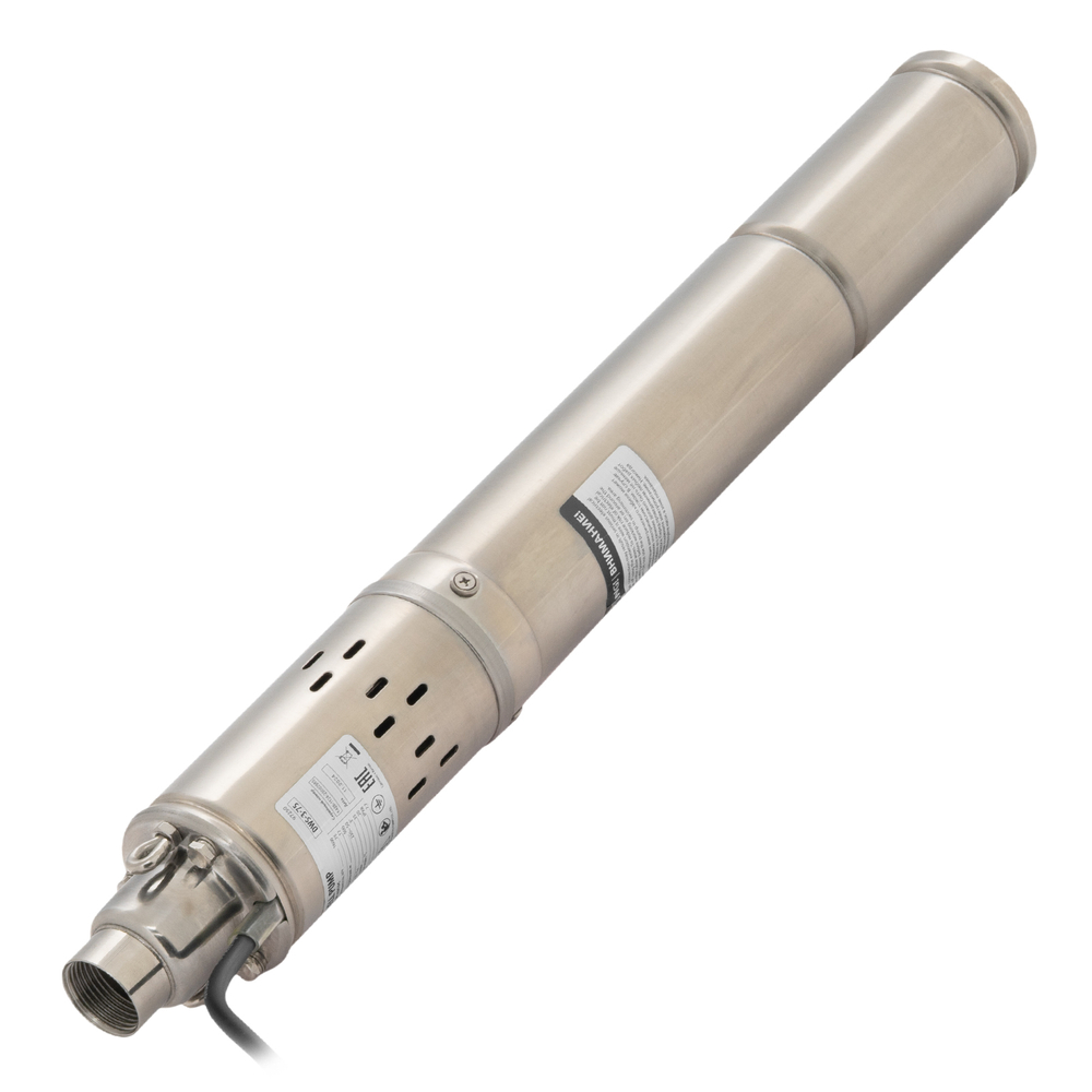 Скважинный насос DWS-3-75, винтовой, диаметр 3", 500 Вт, 1600 л/ч, напор 75 м Denzel