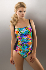 Слитный женский купальник Courtney с принтом (Размер: 46) (Цвет: черный)