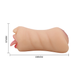 Телесный двустороний мастурбатор 18см ротик-вагина Pretty Love Crazy Bull Sarah Premium Dual Channel Male Masturbatur BM-009240N