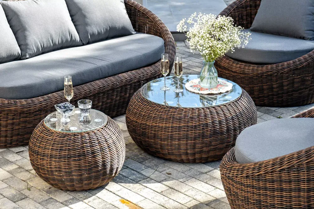 "Барселона" лаунж-зона из искусственного ротанга, цвет коричневый