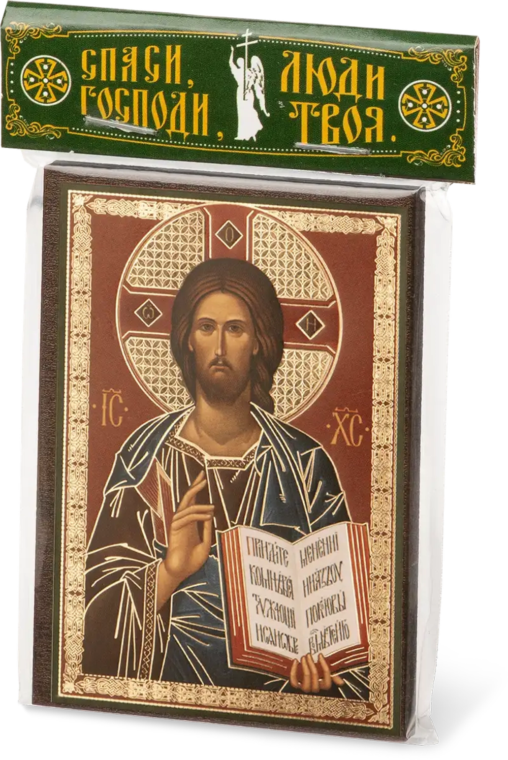 Икона "Господь Вседержитель", 6х9 на МДФ-6