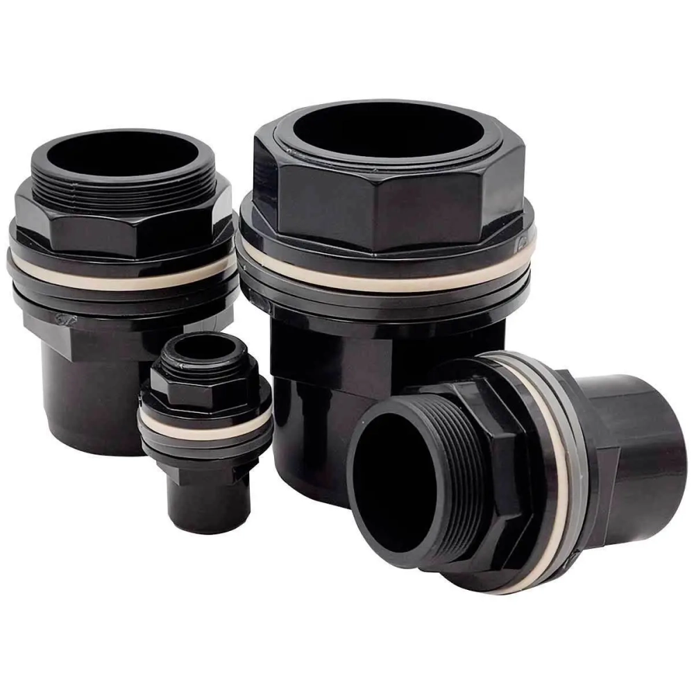 Танк-адаптер ПВХ (НПВХ) разборный обжимной с наружной резьбой под клей (Ру16), Россия