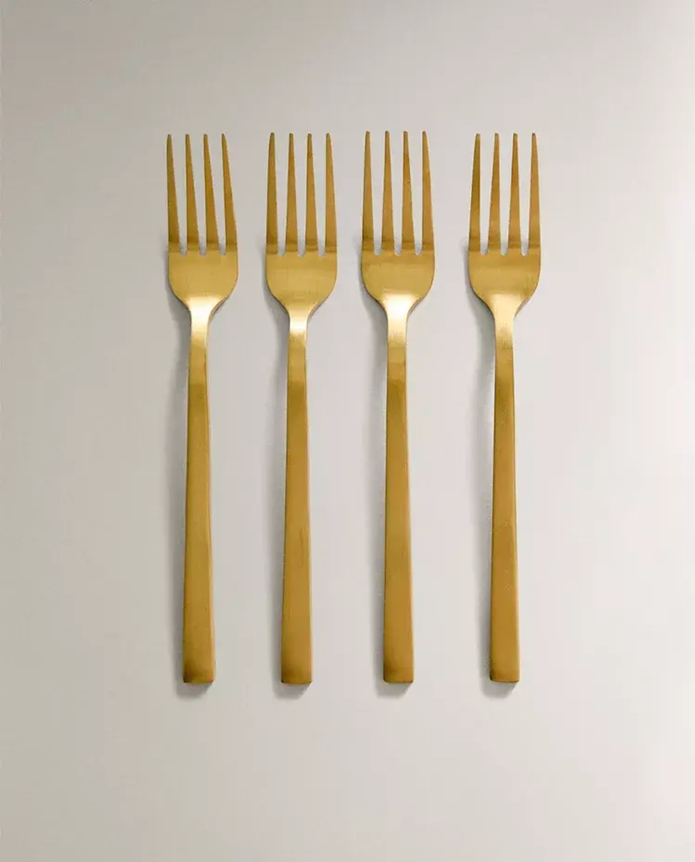 ZARA HOME НАБОР ДЕСЕРТНЫХ ВИЛОК ИЗ ЗОЛОТОЙ СТАЛИ ( 4 ПРЕДМЕТА), ЗОЛОТО