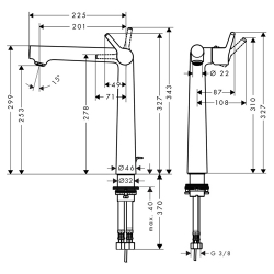 Смеситель для раковины Hansgrohe Talis S 72115000 схема