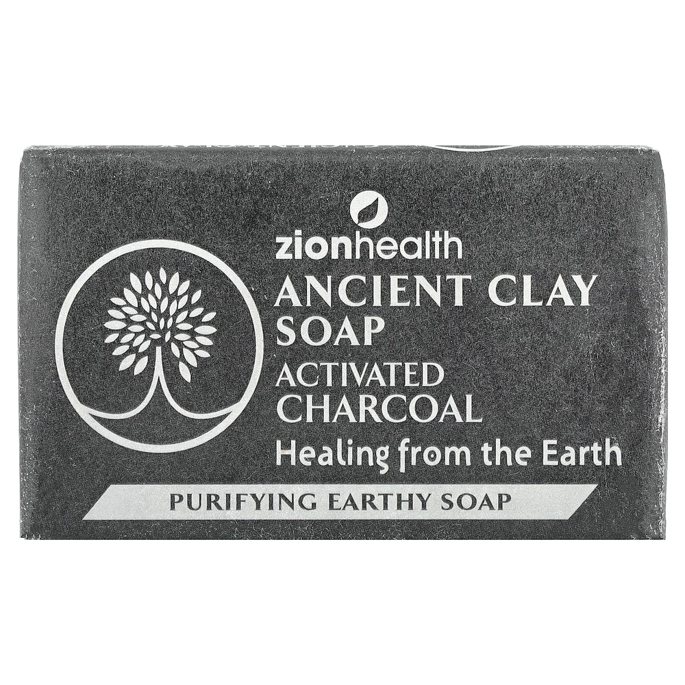 Zion Health, Кусковое мыло с древней глиной, активированный уголь, 170 г (6 унций)