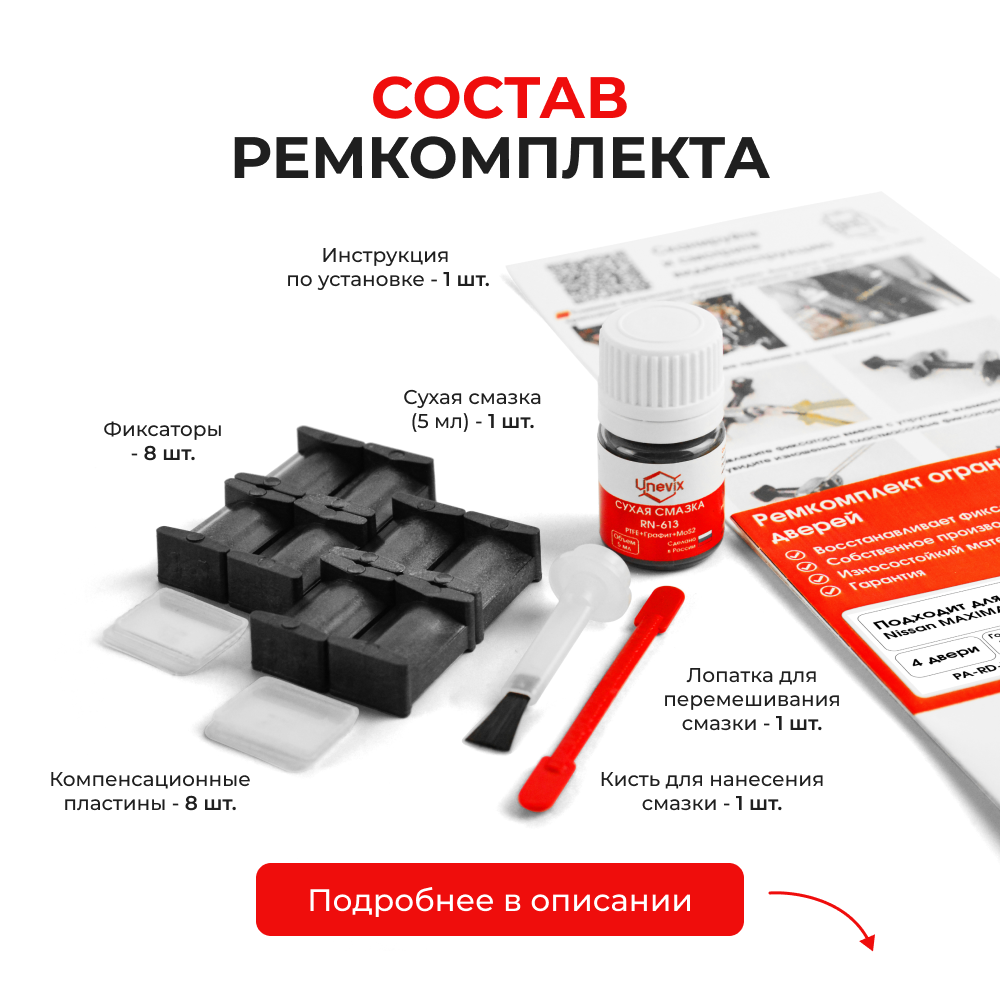 Ремкомплект ограничителей дверей Nissan MAXIMA (III) J30 (4 двери, тип 27) 1988-1993