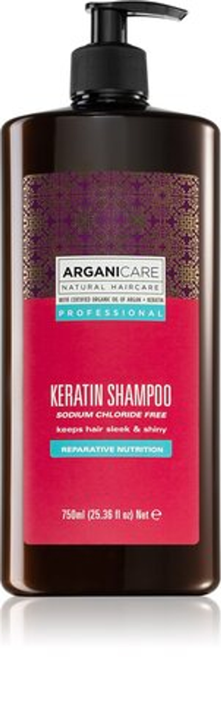 Arganicare Keratin - регенерирующий шампунь /   750  ml  / GTIN 7290110806880
