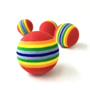 Игрушка для кошек Triol "Мячик полосатый", красный, d35мм