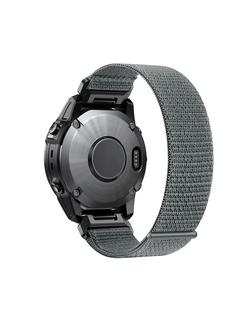 Ремешок TacFit 22 мм. для Garmin Fenix 7 / 6 / 5, Epix 2, Instinct/2, Marq/2. Велкро (Серый)