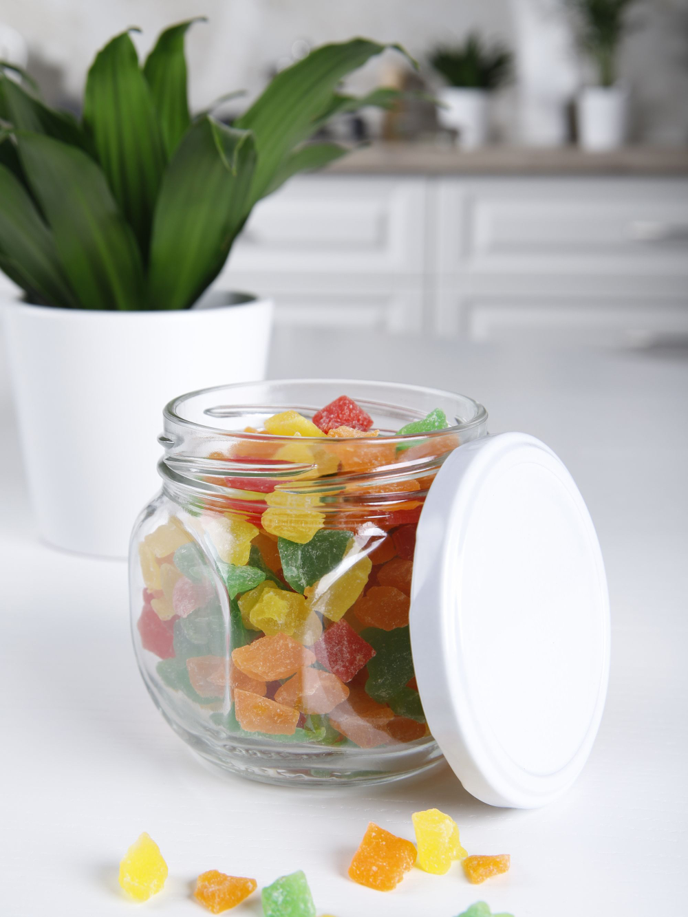 Банки стеклянные для сыпучих продуктов с крышкой и наклейками, для консервирования, для хранения специй, меда, кофе, чая