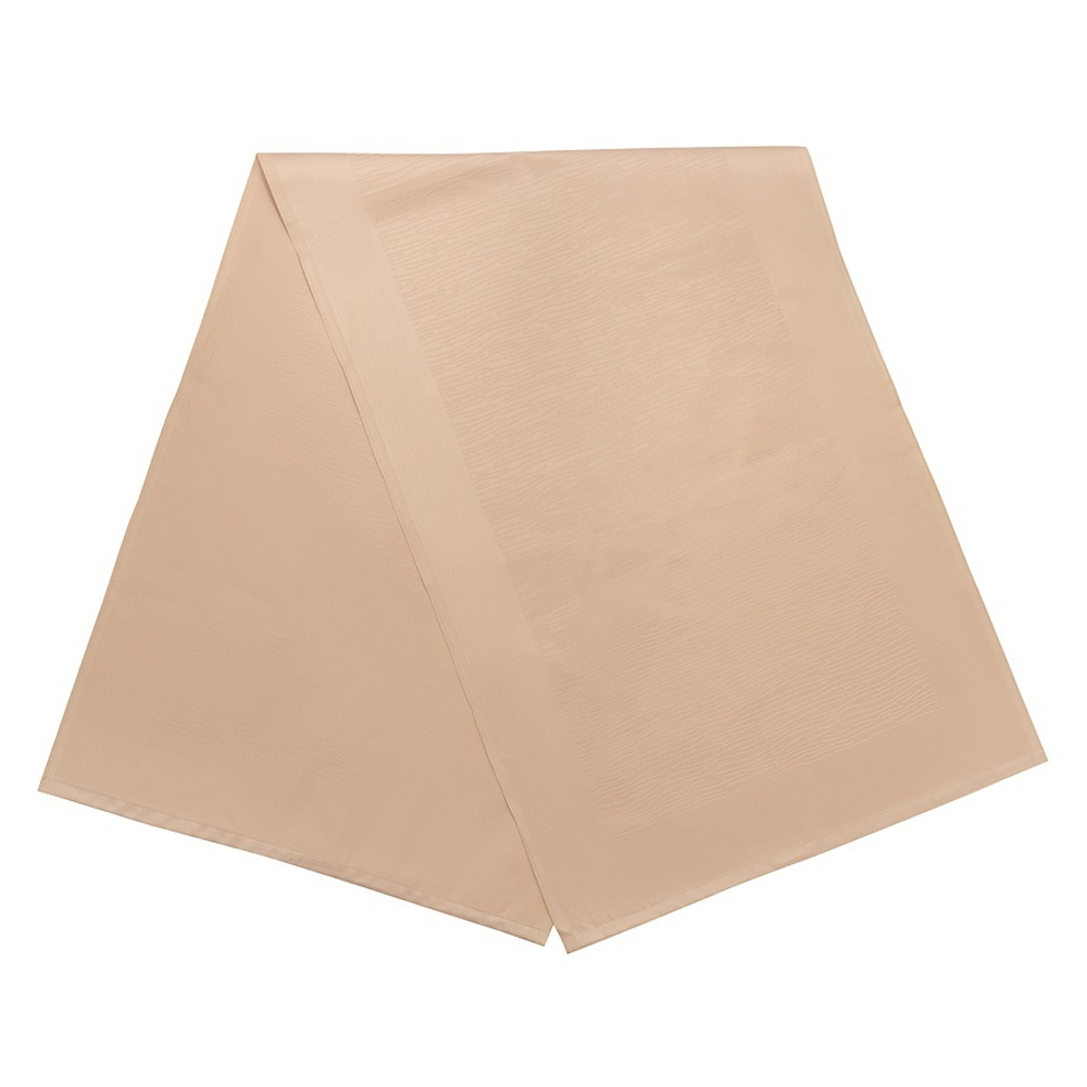 Дорожка на стол жаккардовая бежевого цвета из хлопка с вышивкой из коллекции essential, 53х150 см