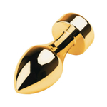 Анальная втулка золотистая с прозрачным кристаллом (Цвет: золотистая с прозрачным)