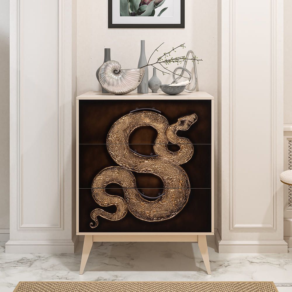 Комод Серпентис с 3 ящиками Айвори