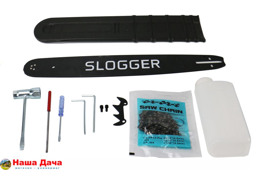 Бензопила Slogger GS38 1.4кВт, 37.5 см3, шина 40см