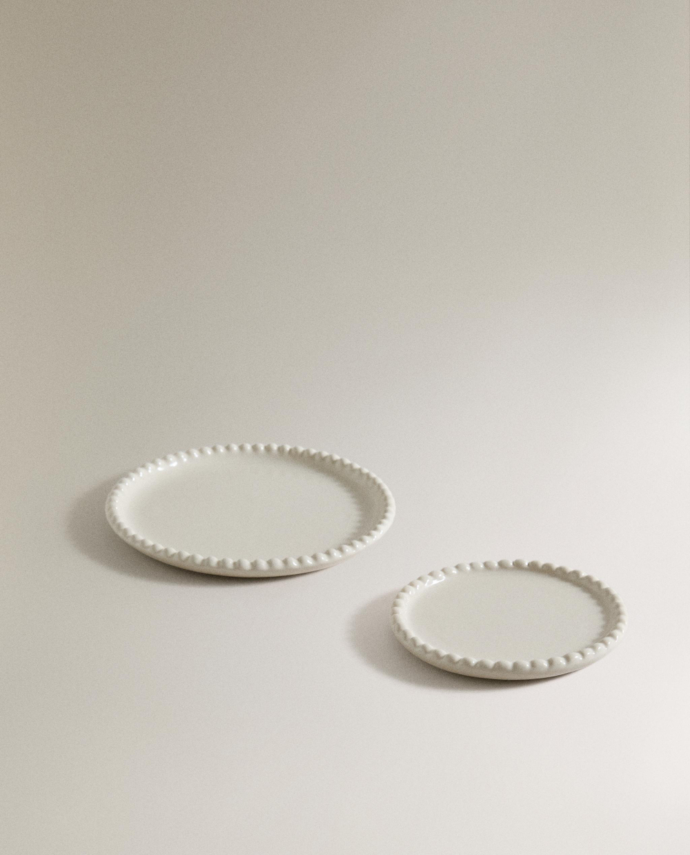 Zara Home Поднос из керамики, цвет бежевый, 11.5 см