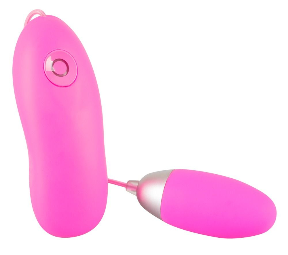 Розовое виброяичко Softie с проводным пультом управления (Цвет: розовый)