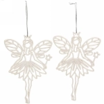 Подвески в блестках «Снежная фея» 14 см (набор 2шт), белый