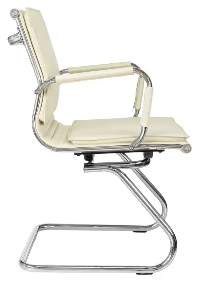 Кресло Бюрократ Ch-993-Low-V слоновая кость эко.кожа низк.спин. полозья металл хром