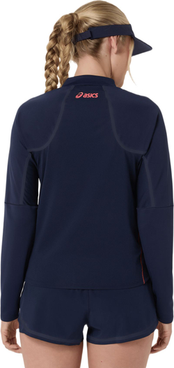 Женская теннисная футболка   Asics Match 1/2 Zip Long Sleeve - midnight