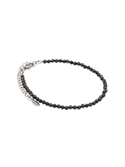Фото браслет из шпинели черной 2160/3_шпинель_черн на белом фоне анфас