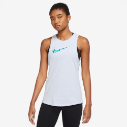Женская теннисная майка Nike Dri-Fit Pro All Over Print Tank Top Women - Lightgrey, Turquoise