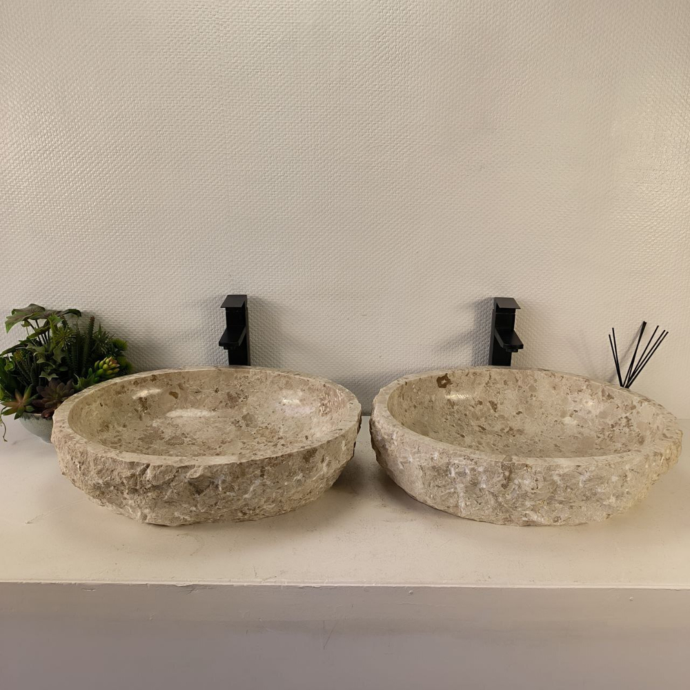 Раковина из мрамора ПАРА! Erozy Cream EM-62657 56*46*15 123