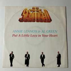 Винтажная виниловая пластинка LP Annie Lennox and Al Green Put A Little Love In Your Heart Новая Рождественская Сказка (Germany 1988) Maxi Single