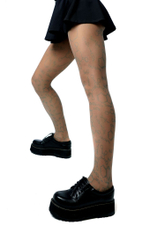 Колготки с принтом в виде химических формул (Размер: S-M-L) (Цвет: бежевый)