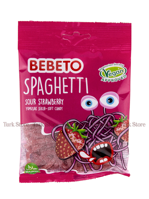 Жевательный мармелад Bebeto "Spaghetti" (клубника) 80 гр