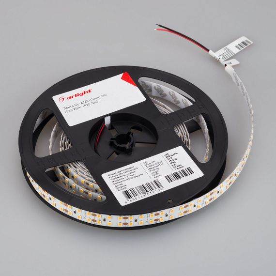Светодиодная лента Arlight 19,2W/m 240Led/m 2835SMD теплый белый 5M UL-A240-15mm 24V Warm2700 042334