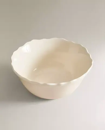 ZARA HOME САЛАТНИЦА ИЗ КЕРАМИКИ, ЭКРЮ
