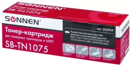 Картридж лазерный SONNEN (SB-TN1075) для BROTHERHL-1110R/1112R/DCP-1512/MFC-1815, ВЫСШЕЕ КАЧЕСТВО, ресурс 1000стр.
