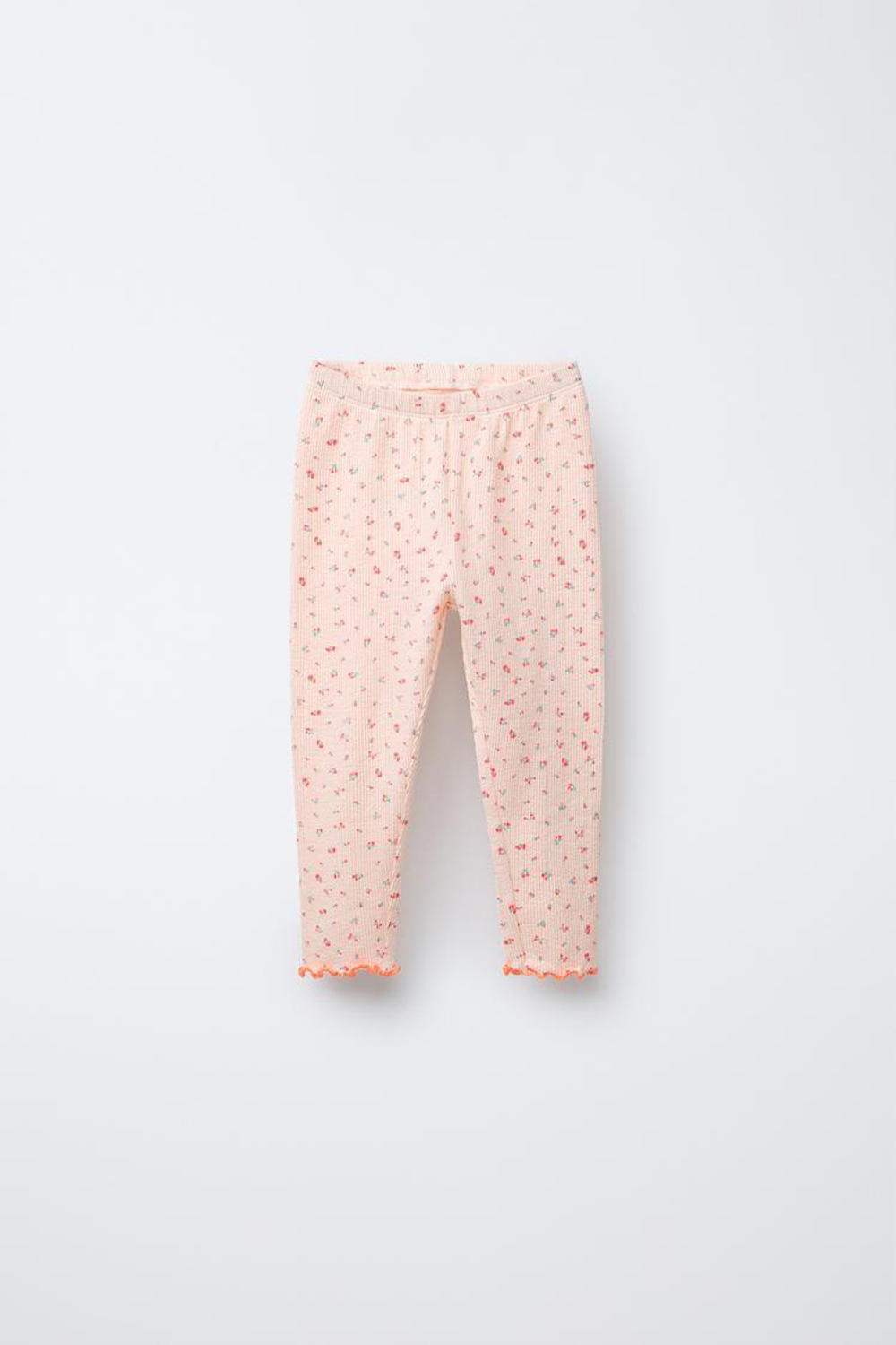 ZARA ПИЖАМА С ЦВЕТОЧНЫМ ПРИНТОМ И НЕОНОВЫМИ КРОМКАМИ, ОРАНЖЕВЫЙ