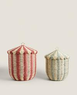 Zara Home Корзина из плетёной бумаги, цвет разноцветный, 37 см · 4667/049