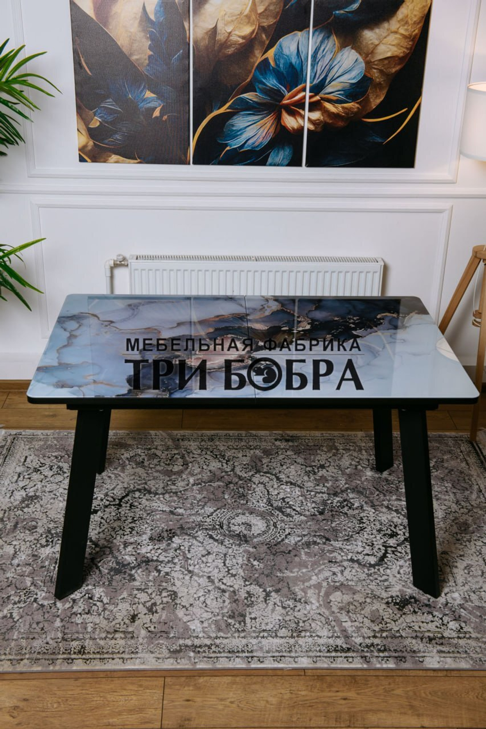 Кухонный раздвижной стол "Гранд", смола