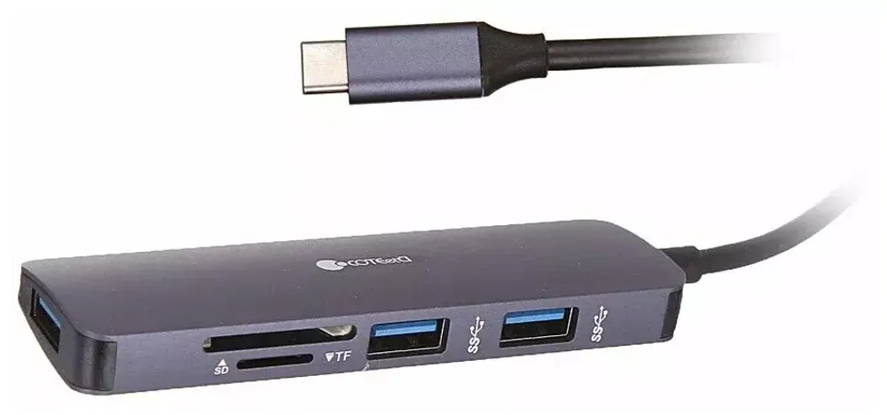 Картридер 5 в 1 HDMI+ENHERNET USB 3.0 (MB16002) Gray COTEetCI