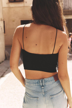 ZARA ТОП ИЗ ОРГАНЗЫ С ЦВЕТКОМ, ЧЕРНЫЙ