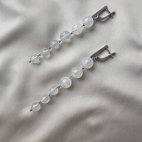 Серьги «Лунный штрих» — адуляр (лунный камень)