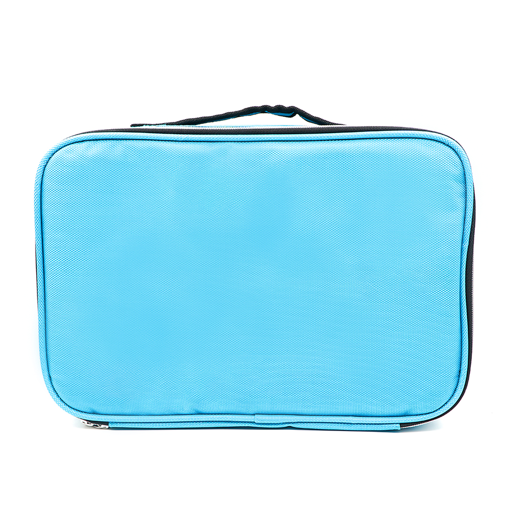 Кейс для мастера средний с зеркалом (35*24*12,5) голубой