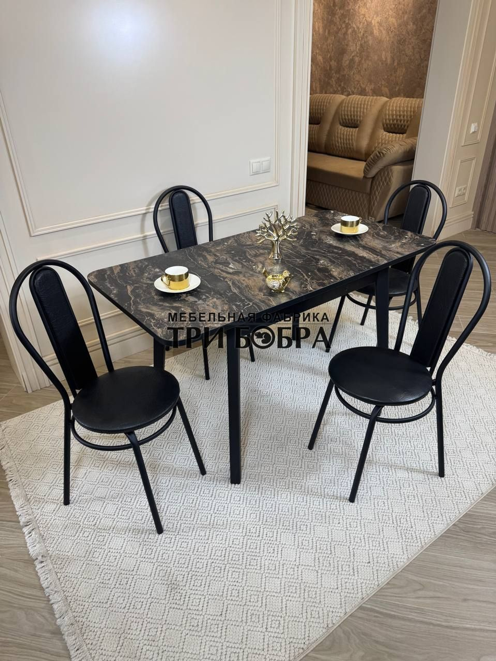 Кухонный раздвижной стол "Модерн" и 4 стула Венский