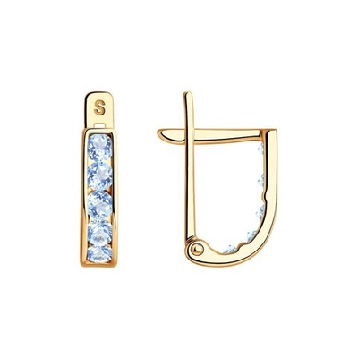 Серьги из золота с фианитами Au 585 (021500)