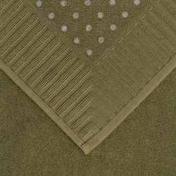 Коврик для ванной с фактурным бортиком оливкового цвета из коллекции Essential, 50х80 см